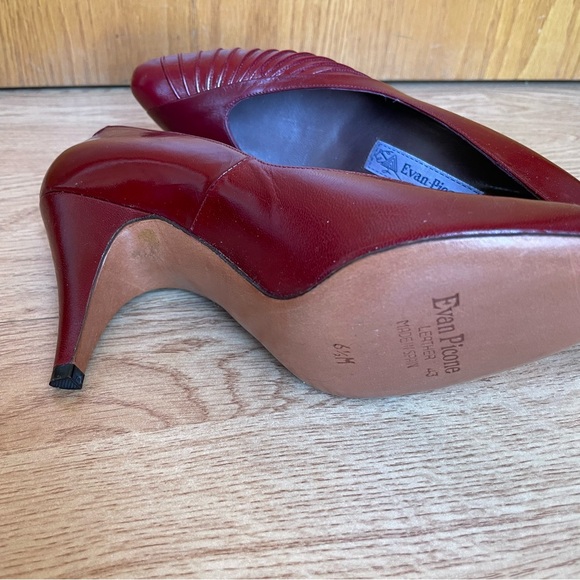 NWOT VINTAGE EVAN PICONE WOMEN’S MAROON CLOSED TOE HIGH HEEL SHOES SIZE 6.5M - Picture 9 of 16